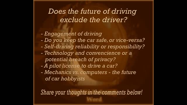 UHW 4 - The Future of Driving - Driver not Needed!