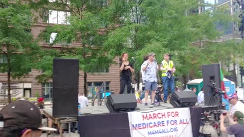 Troy Hernandez speaks at the M4M4ALL march Chicago