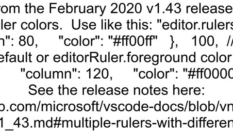 How change the color of rulers in Visual Studio Code