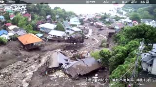 Drone footage shows search for missing in Japan landslide