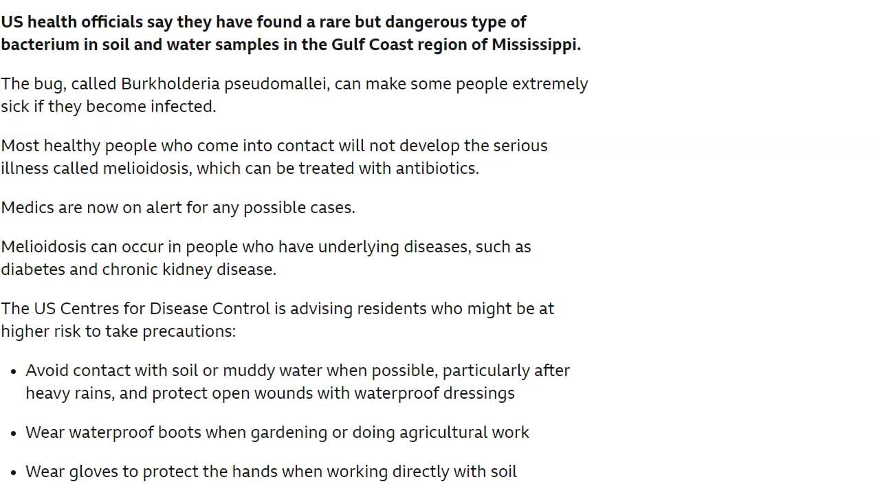 Reports of Dangerous Bacterium Found in Mississippi Soil