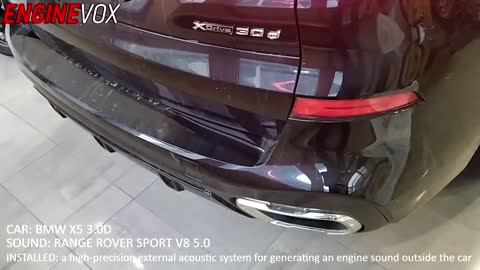 Individual ENGINEVOX active sound system is installed on BMW X5 3.0d /RANGE ROVER SPORT V8 sound