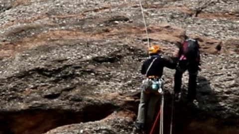 Mountaineers rock climbing