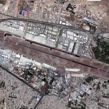 Satellite images show chaos at Kabul airport.