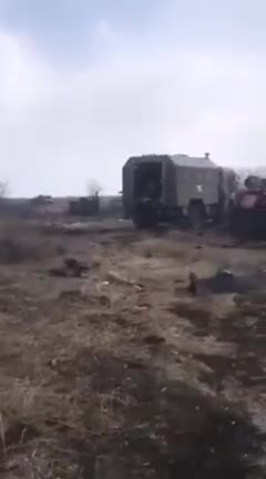The Ukrainian army targets a Russian army point in Kyiv and destroys all military vehicles