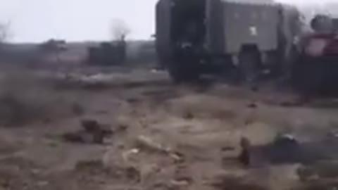 The Ukrainian army targets a Russian army point in Kyiv and destroys all military vehicles