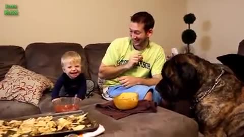 Funny baby laughing