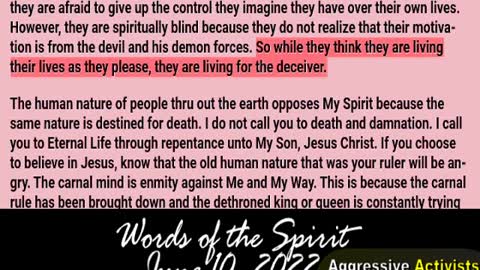 Words of the Spirit. June 10 2022