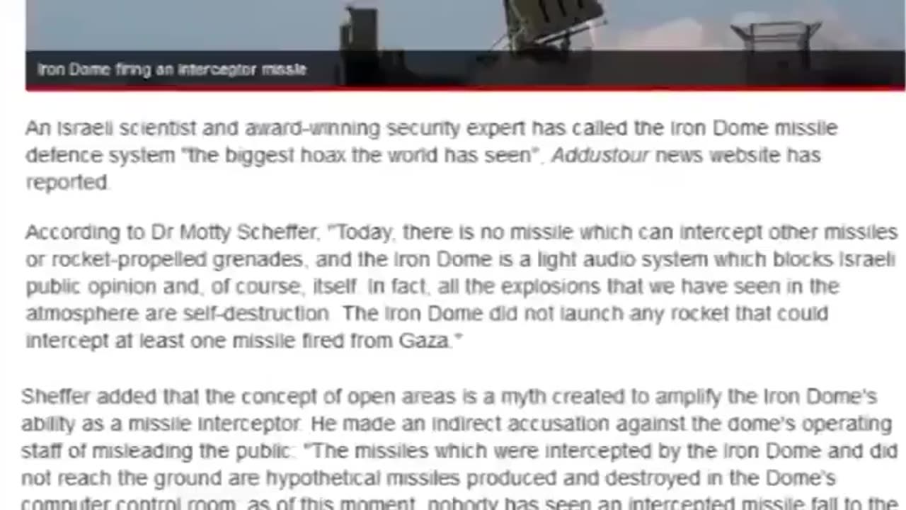 An interesting theory: the "Iron Dome" is fake.