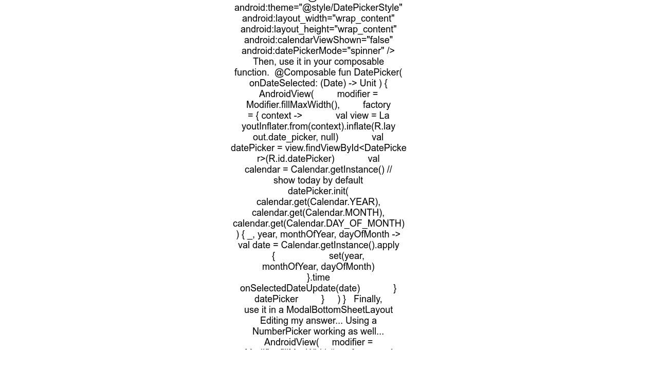 Android Jetpack Compose NumberPicker Widget Equivalent
