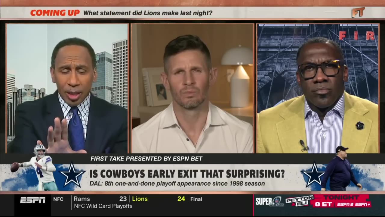 FIRST TAKE Cowboys are Super FAKE team - Stephen A. & Shannon reacts to Cowboys early exit