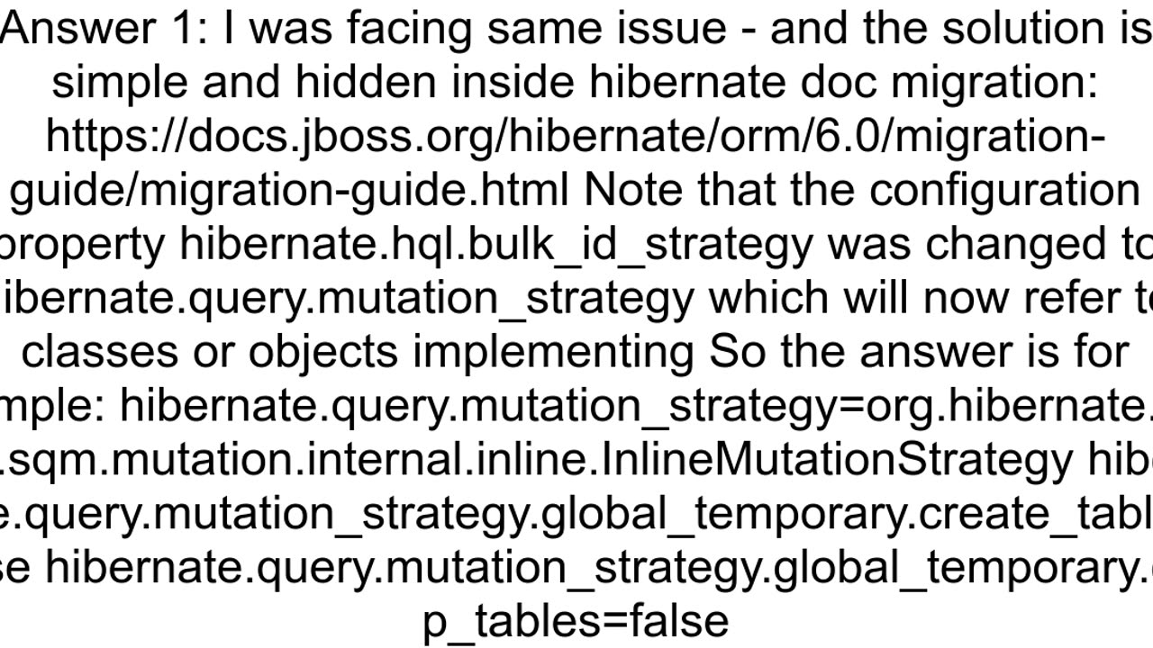 Hibernate 61x Spring Boot avoid global temporary table creation