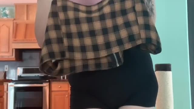 Trying on clothes after losing 124 pounds