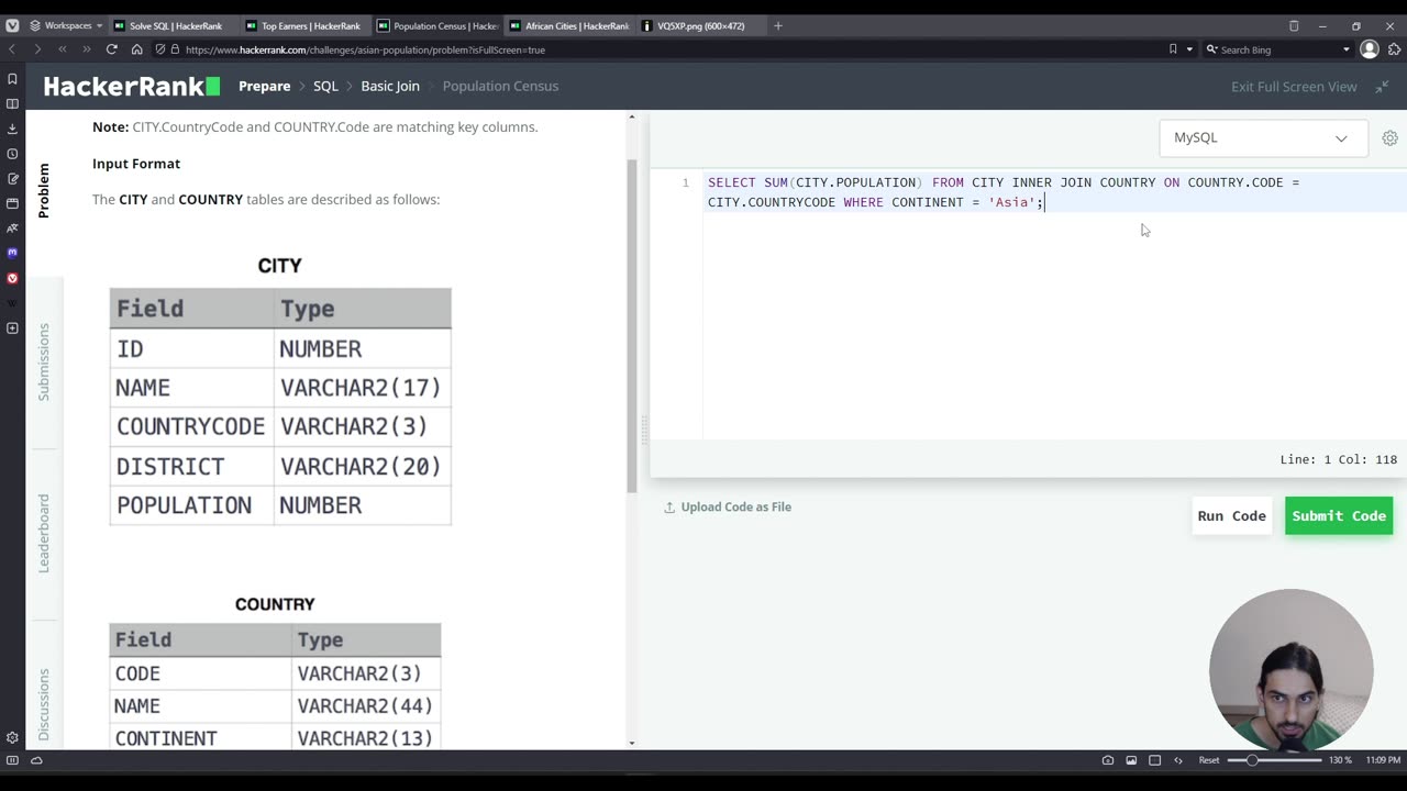 Population Census | SQL Basic Join | HackerRank Solution