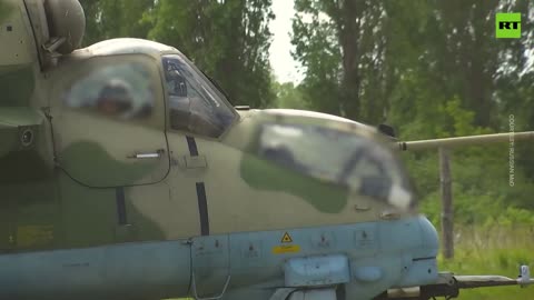 Russian Mi-35 helicopters target Ukrainian military RT