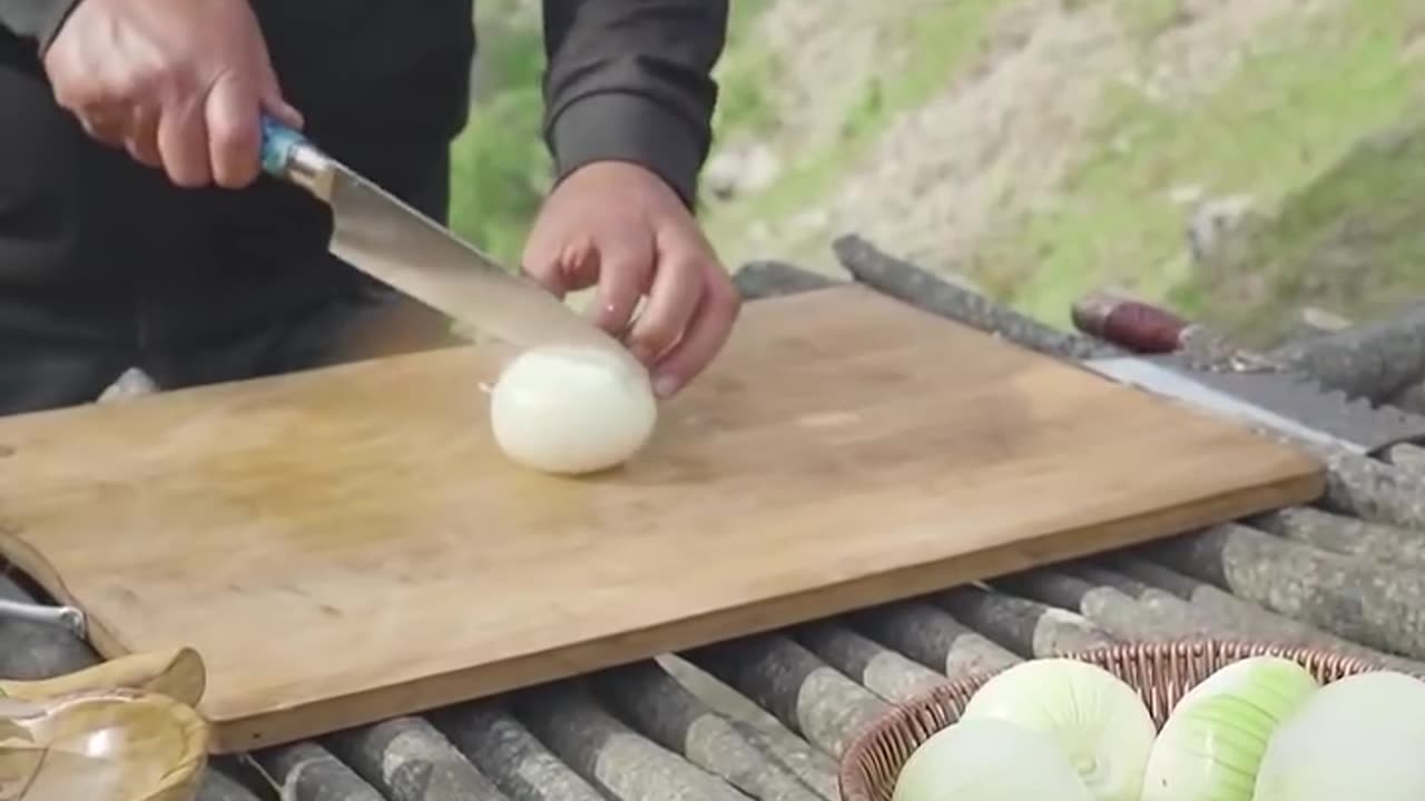 The World-Famous Doner Recipe! Cooking Meat on Fire in the Mountains