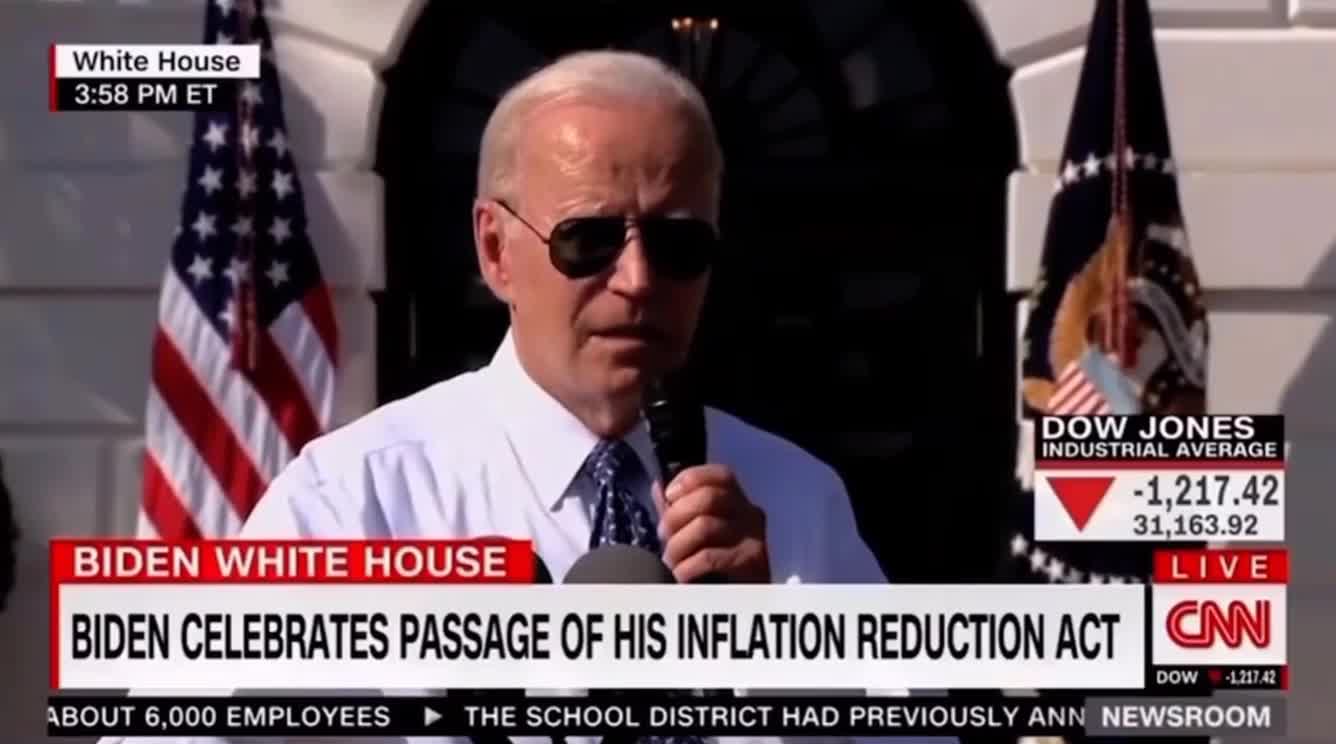 FOX News & CNN Alert INTERRUPT Biden during Inflation Reduction Act CELEBRATION (09/13/22)