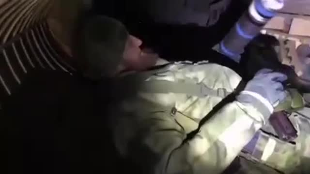 Chechen units of the Russian Armed Forces are inspecting a large ammunition depot