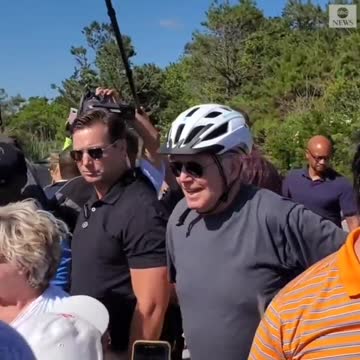 After the bike fall, Biden got up and went straight to a little girl