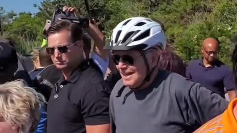 After the bike fall, Biden got up and went straight to a little girl