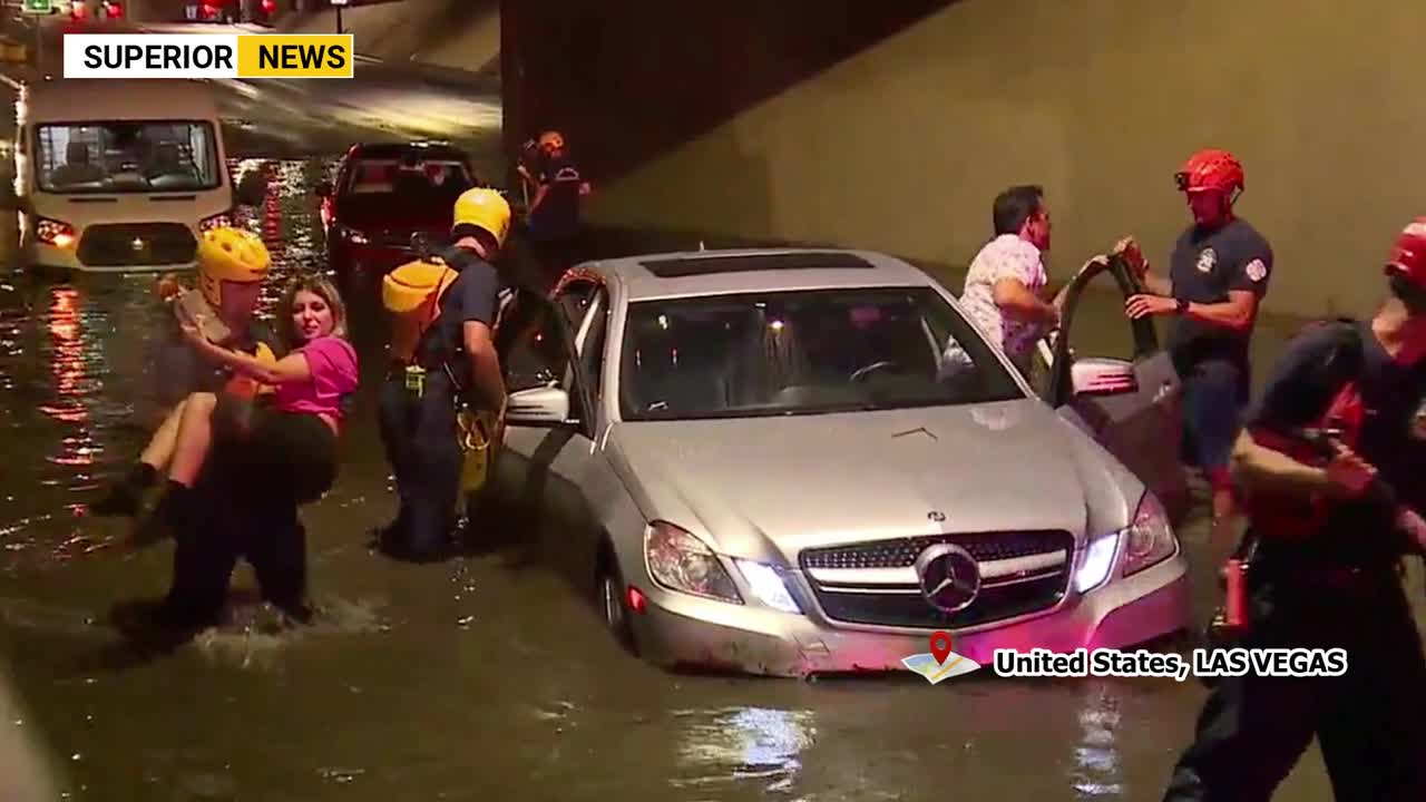 Crazy Flood in Las Vegas USA! All Streets and Cities Turn Into Rivers in Overnight!