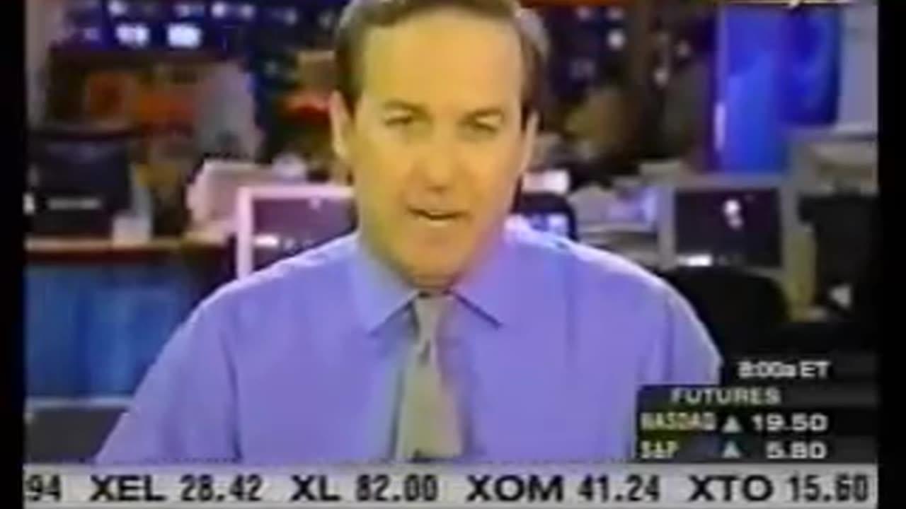 911 CNN Financial News 800 am 'Before Hours' - Live World Trade Center Static Camera Shot