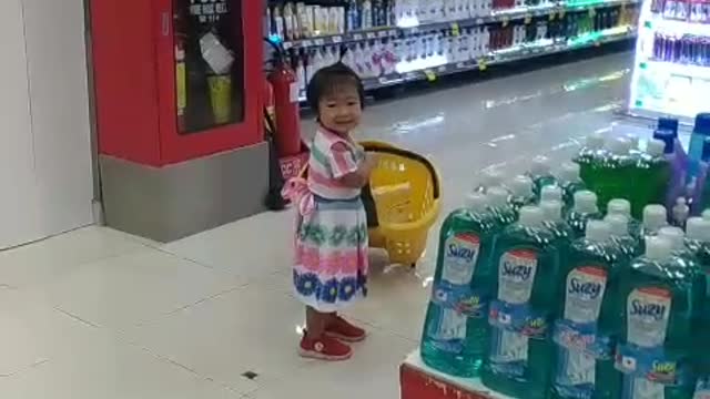 She goes to the supermarket