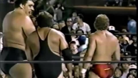 Andre the Giant, Ripper Collins & Angelo Mosca vs Kevin Sullivan, Mark Lewin & King Kong Bundy