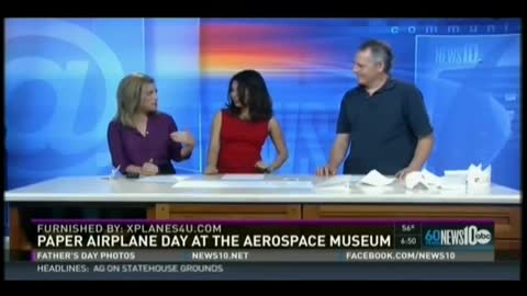 "Paper Airplane Guru" Kevin Saunders on KXTV ABC10 6am Sacramento, CA June 21, 2015