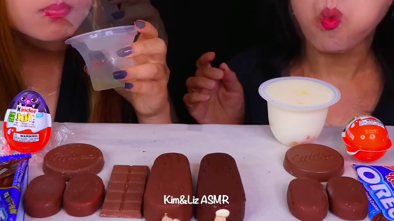 Chocolate ice cream eggs dessert 😋- ASMR SATISFYING SOUNDS