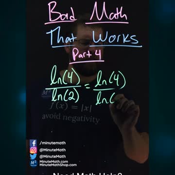 Bad Math That Works | Part 4 | ln(4)/ln(2) | Minute Math #shorts