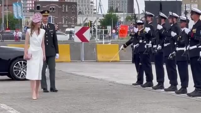 Crown Princess Elizabeth Christensen Ship In The Port Of Ghent In Belgium