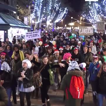 Barcelona - had an outdoor rave last night to protest against Covid restrictions & mandates