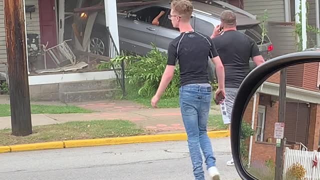 Car Drove Into the Front of a House