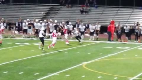 Freshman's first career interception during Varsity game