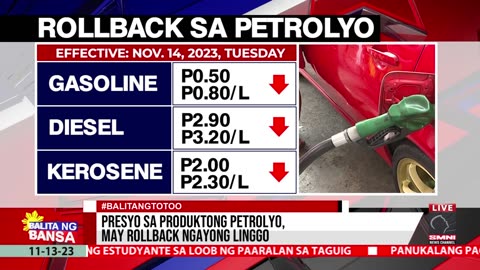 Presyo sa produktong petrolyo, may rollback ngayong linggo