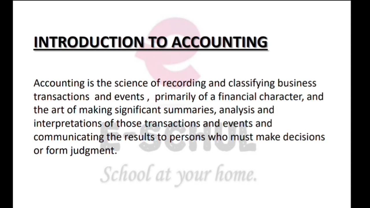 Introduction to Accounting