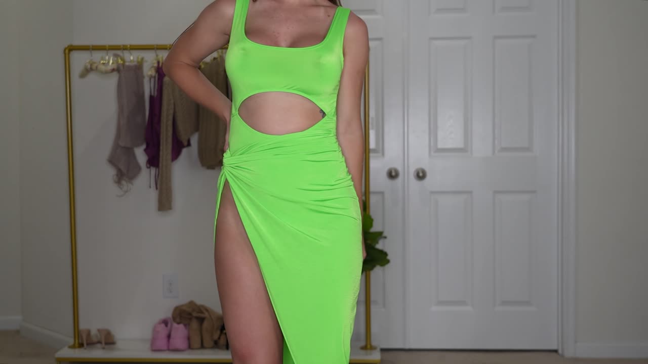 High Slit Dress Try On _HOT_ _ Devon Jenelle