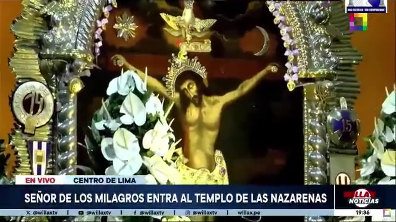 FIELES DEVOTOS DEL SEÑOR DE LOS MILAGROS ACOMPAÑARON AL CRISTO MORENO EN SU ÚLTIMO RECORRIDO