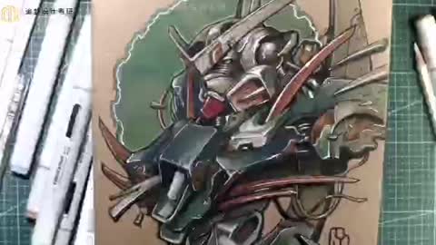 [Hand-painted Daily] 2022 Hand-painted Book Cover - Gundam Angel painting process