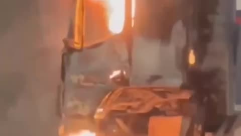 Massive 18 Wheeler Fire on the Highways Near Moscow