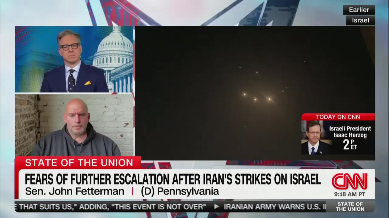 John Fetterman: 'Astonishing' Biden Won't Stand Firm With Israel Without Condition After Iran Attack