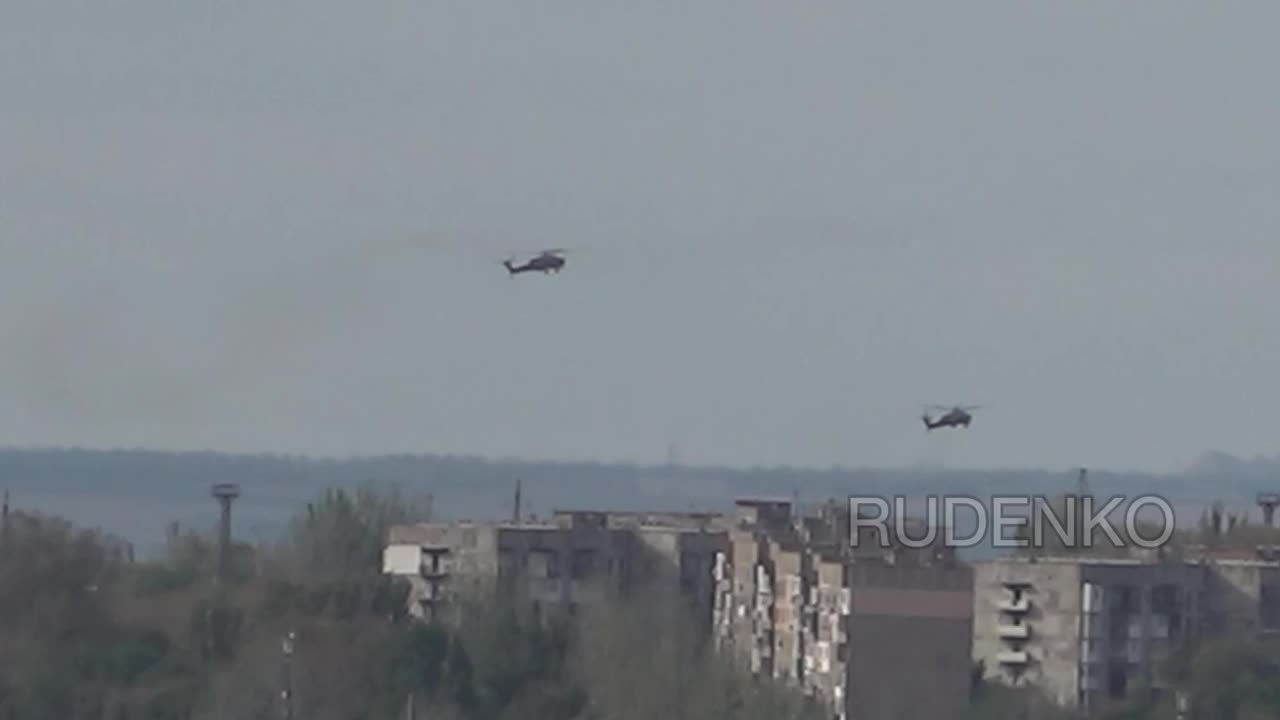 Russian Helicopters Fire on AFU Positions in Avdiivka