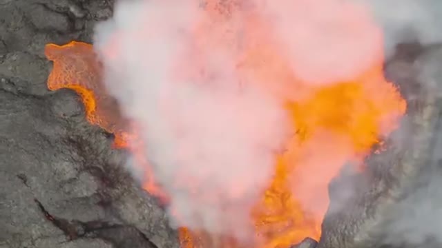 bird's eye view of the volcano