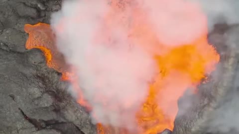 bird's eye view of the volcano