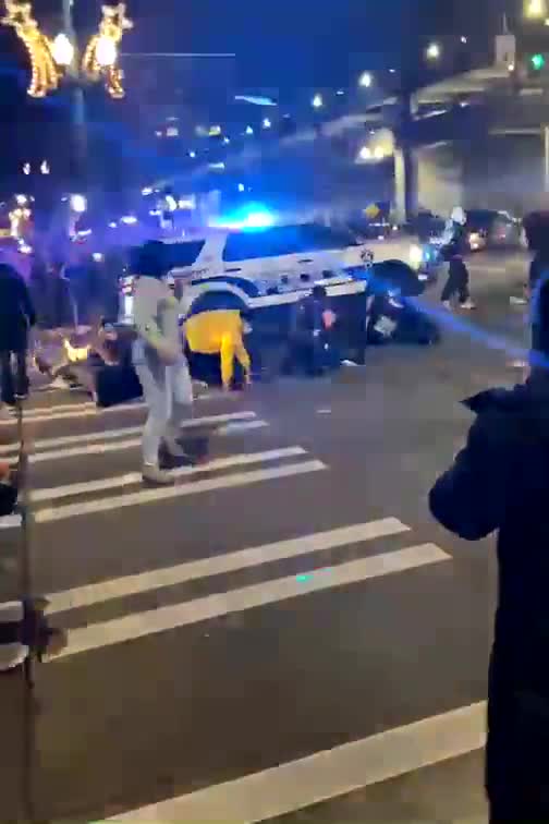 Cops running over protesters (maybe ANTIFA)