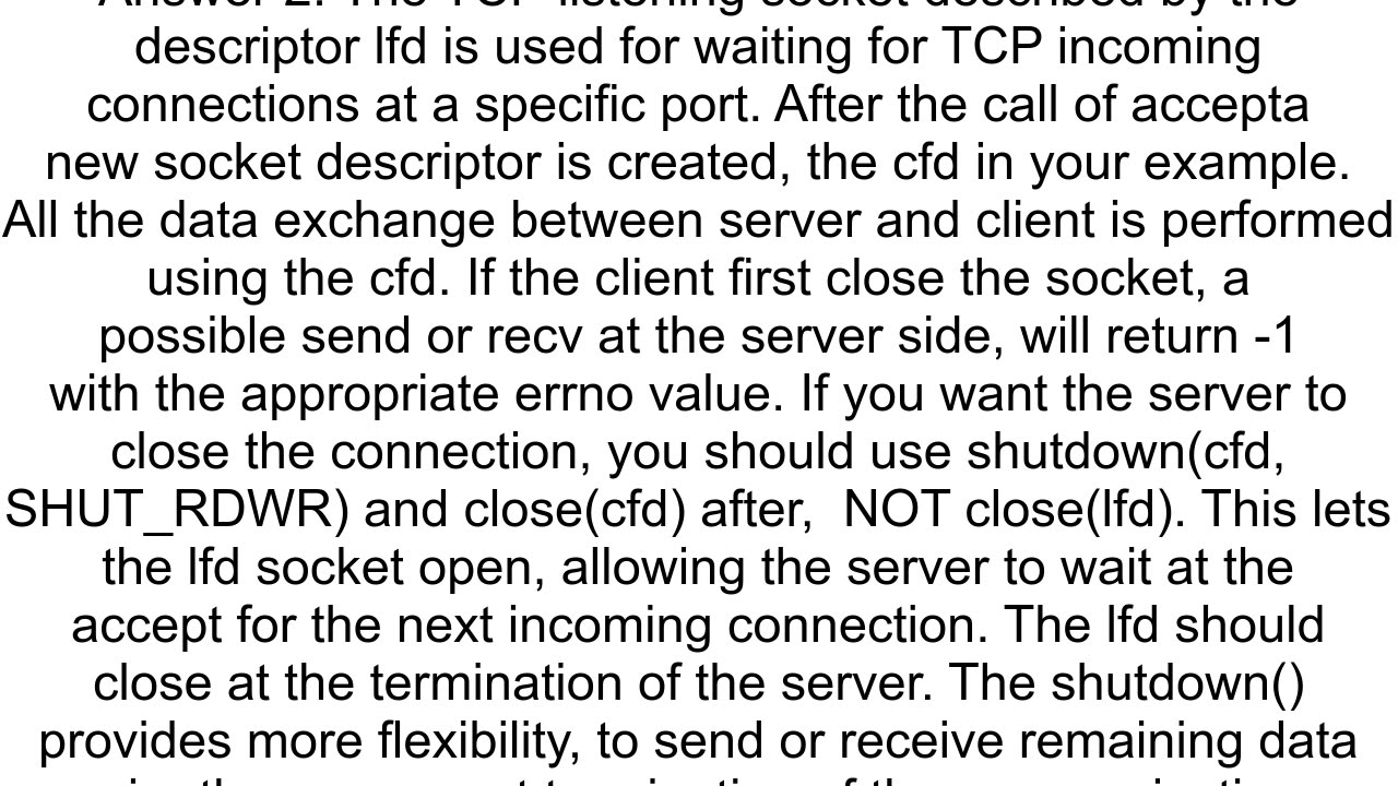 closing client socket and keeping server socket active