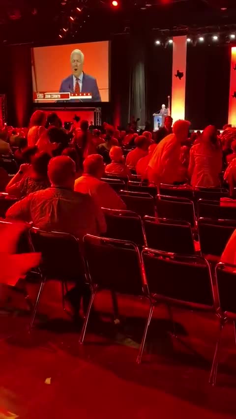 Senator John Cornyn deservedly booed at Texas GOP Convention today.