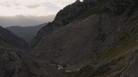 Bridge between mountains