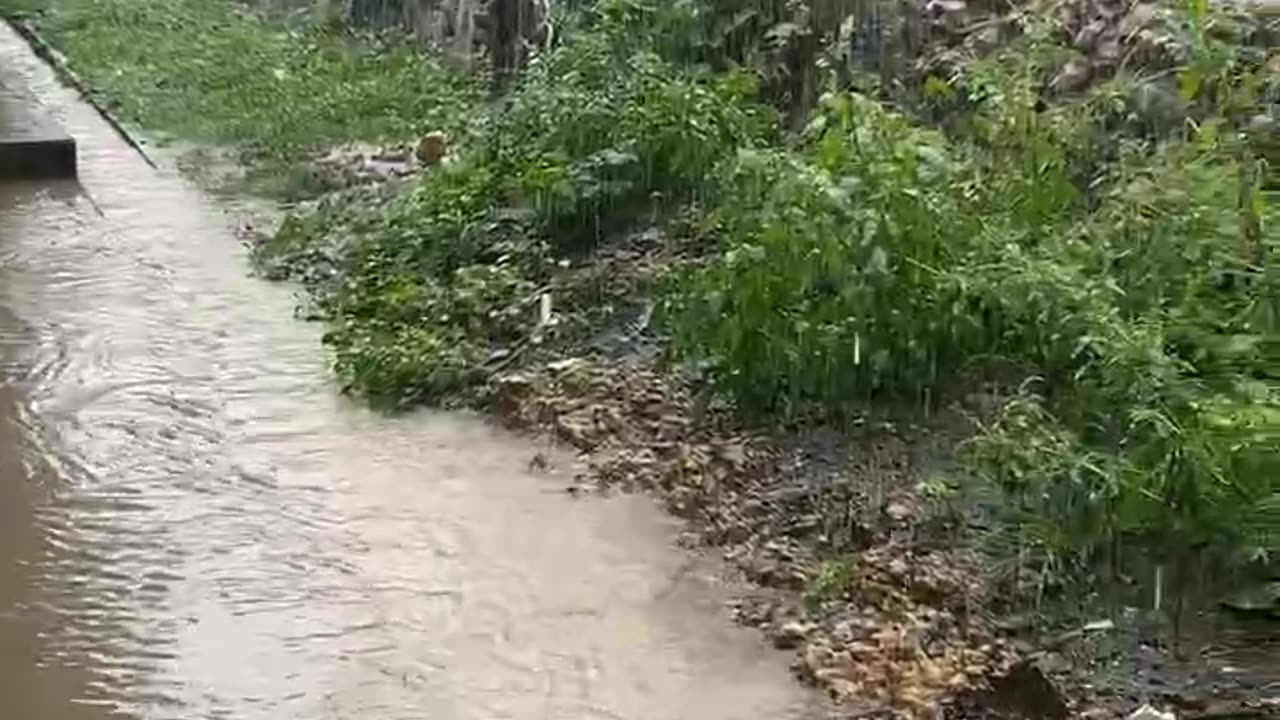 Floods on the street due to heavy rainfall…